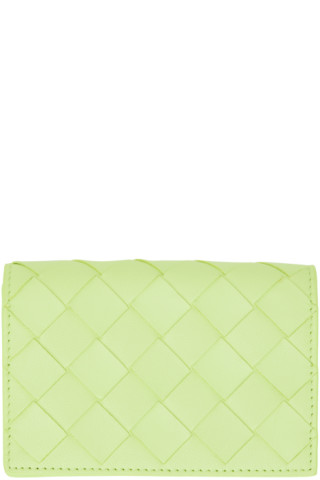 Bottega Veneta Men's Card Holder Woven Stamp Green main image 1