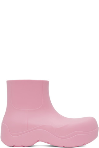 Bottega Veneta: Pink Puddle Boots | SSENSE