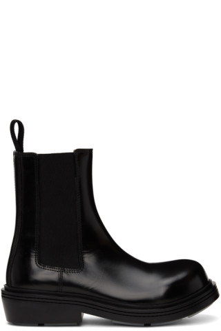 Bottega Veneta: Black Fireman Chelsea Boots | SSENSE Canada