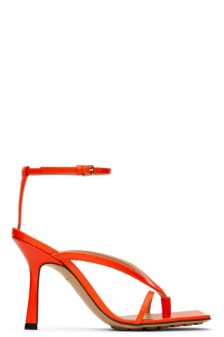 Bottega Veneta: Orange Stretch Strap Sandals | SSENSE