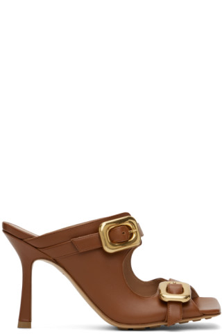 Bottega Veneta Brown Stretch Buckle Mule - ShopStyle