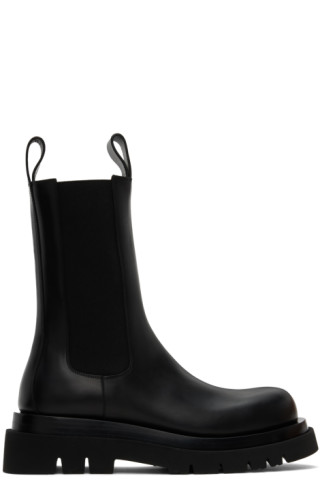 Bottega Veneta: Black Lug Chelsea Boot | SSENSE