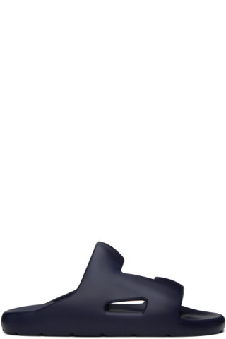 【関税込み】Bottega Veneta ネイビー Band スライド Bottega Veneta: ネイビー Band スライド | SSENSE 日本