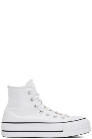 White Chuck Taylor All Star Lift Hi Sneakers by Converse on Sale