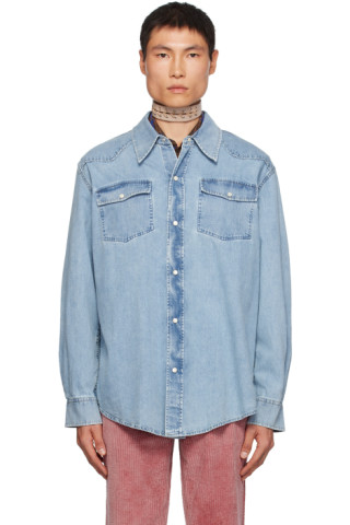 Blue Frontier Denim Shirt by OUR LEGACY on Sale