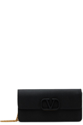 Valentino Vlogo Leather Drawstring Bag Black (IXZ) 144010001522