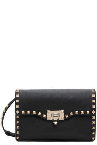 Valentino Garavani: Black Rockstud Bag | SSENSE