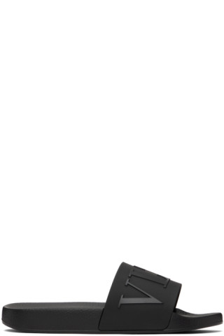 【関税込み】Valentino Garavani ブラック VLTN スライド Valentino Garavaniのブラック VLTN スライドがセール中