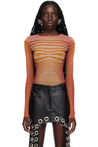 Pink Body Morphing Long Sleeve T-Shirt by Jean Paul Gaultier Pink Body Morphing Long Sleeve T-Shirt by Jean Paul Gaultier