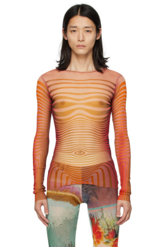 Jean Paul Gaultier - Red & Orange Body Morphing Long Sleeve T-Shirt