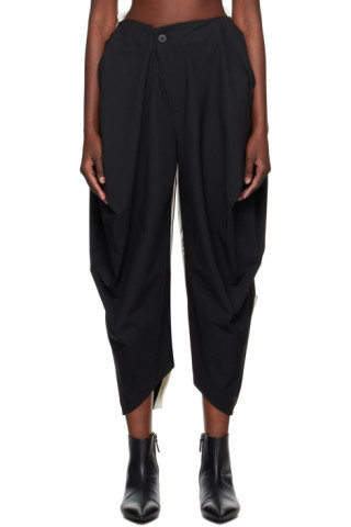 ISSEY MIYAKE: Black Assembled Trousers | SSENSE