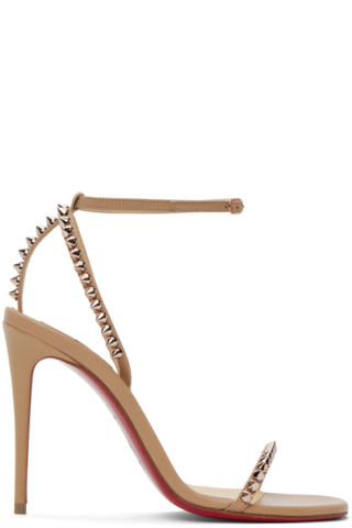 Christian Louboutin So Me 100 Beige Leather Sandals