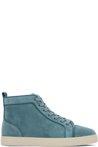 Christian Louboutin Louis Orlato Blue Suede Sneakers