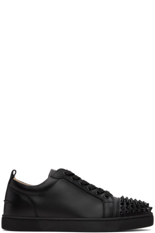 Christian Louboutin: Black Louis Junior Spikes Sneakers