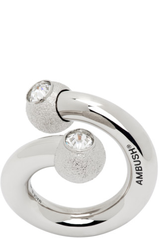 AMBUSH: Silver Barbell Ring | SSENSE