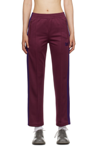 SKUs Striped Women Maroon Track Pants - Buy SKUs Striped Women