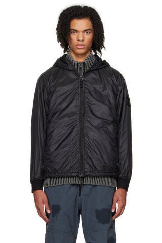 Black Packable Jacket by Stone Island on Sale