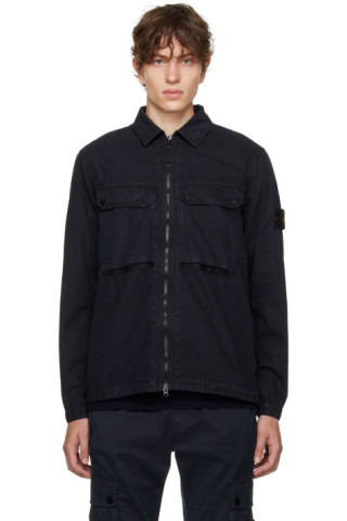Navy Faded Jacket by Stone Island on Sale
