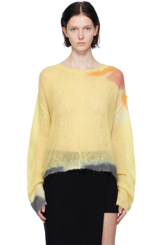 Yellow Composition Sweater by Eckhaus Latta on Sale