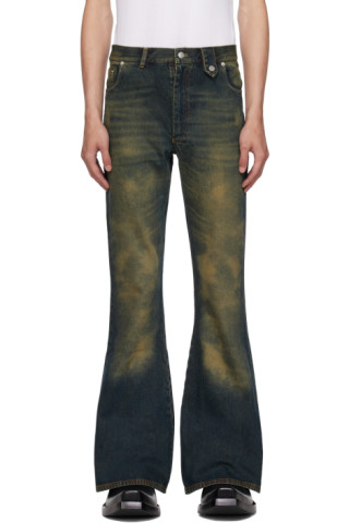 EGONlab: Blue Wide-Leg Jeans | SSENSE