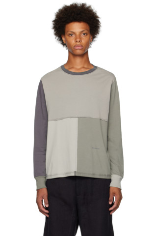 【関税込み】Eckhaus Latta グレー Lapped Tシャツ Gray Lapped Long Sleeve T-Shirt by Eckhaus Latta on Sale