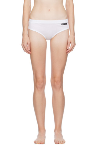 Miu Miu Jersey Underwear in Tan