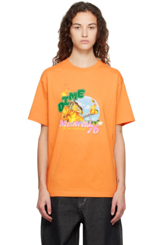 【希少デザイン】Dime Tシャツ　火山　入手困難モデル　オレンジ　大きめ　XL