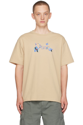 Taupe Leafy T-Shirt by Dime on Sale