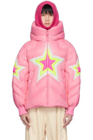 Pink Rising Star Down Jacket by CHENPENG on Sale