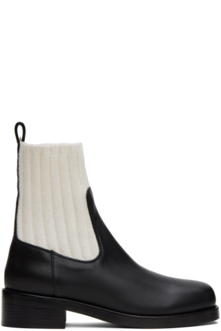 【関税込み】Gabriela Hearst ブラック&ホワイト Hobbes ブーツ Black & White Hobbes Boots by Gabriela Hearst on Sale