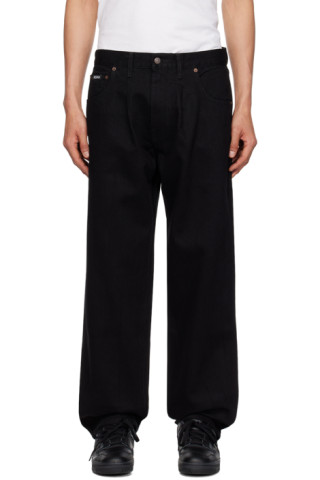 Black Pleated Jeans by Noah on Sale