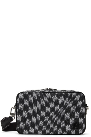 Wavy Houndstooth Backpack in Black - Amiri