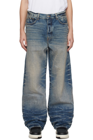 Indigo Whiskered Jeans by AMIRI on Sale