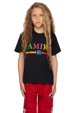 Logo Cotton Jersey T Shirt in Red - Amiri Kids