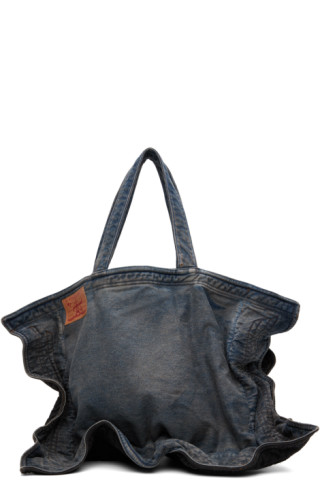 Y/Project: Blue Maxi Denim Tote | SSENSE