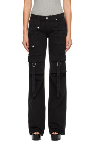 Black Pleated Button Cuffed Pants - Firefly