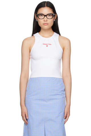 SHUSHU/TONG: White Bonded Tank Top | SSENSE