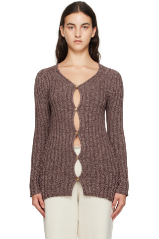 Burgundy Loulou Cardigan by Baserange on Sale