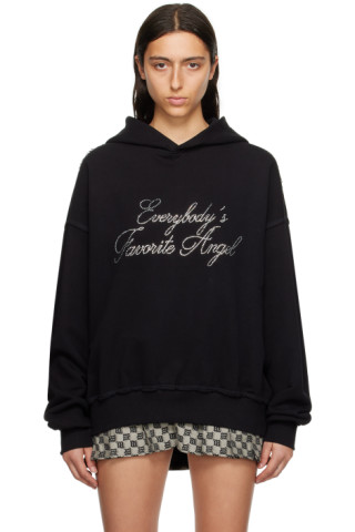 Black 'Everybody's Favorite Angel' Hoodie by MISBHV on Sale