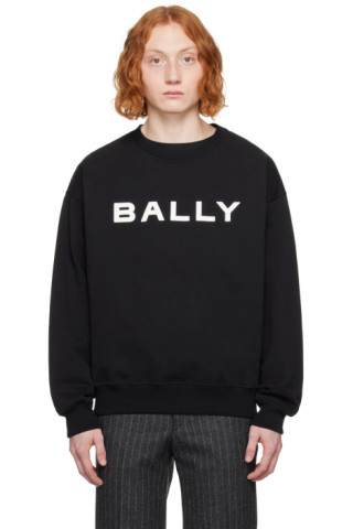Bally - ブラック フロックロゴ スウェットシャツ