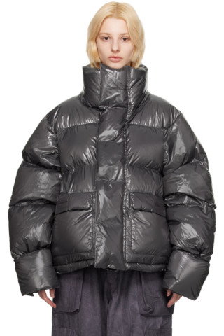 Entire Studios: Gray PFD V2 Down Jacket | SSENSE