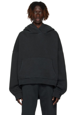 Entire Studios: Black Heavy Hoodie | SSENSE Canada