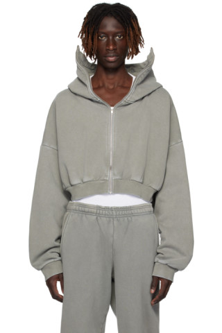 Entire Studios: Gray Cropped Hoodie | SSENSE