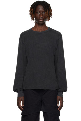 Entire Studios: Black Thermal Long Sleeve T-Shirt | SSENSE Canada