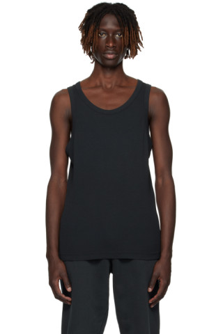 Black Rib Tank Top by Entire Studios on Sale