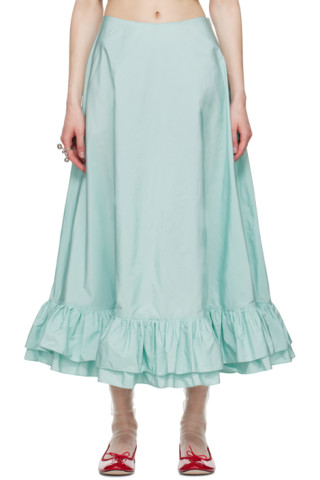 Blue Oswald Midi Skirt by Molly Goddard on Sale