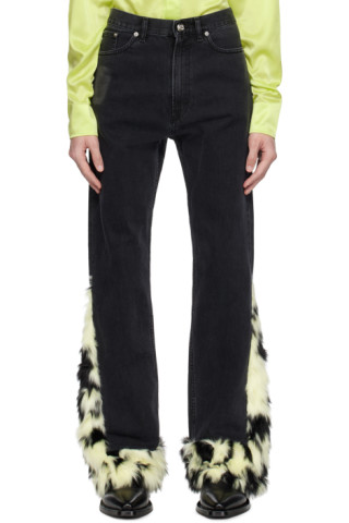 Faux-fur denim pants – BLUEMARBLE