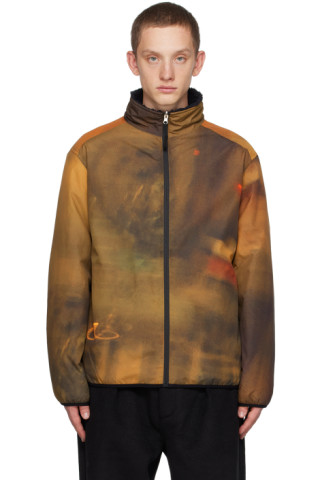 Orange Adam Reversible Jacket by Pop Trading Company on Sale