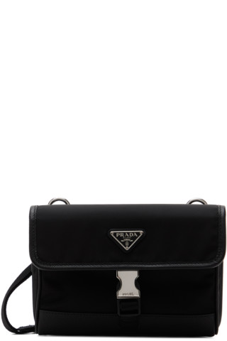 PRADA Re-Nylon Saffiano leather Crossbody Bag Black