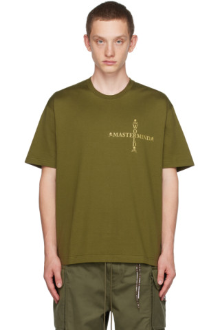 MASTERMIND WORLD: Green Cross T-Shirt | SSENSE